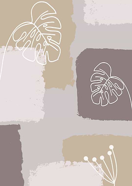 Monstera leaves wall decor