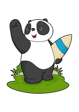 Panda Surfer Surfboard