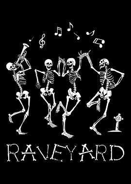 Funny Skeleton Rave Raving