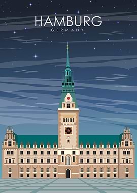 Hamburg Travel Poster