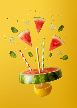 Watermelon and orange