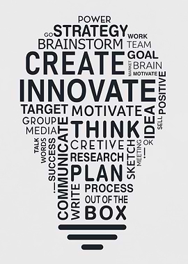 Lamp shaped word art