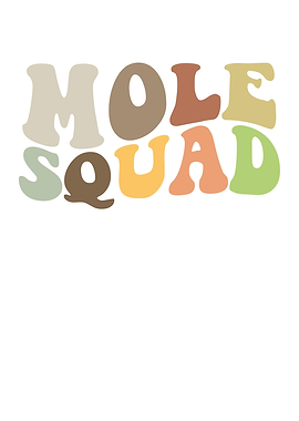Colorful mole squad in whi