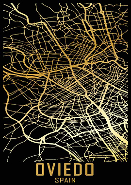 Oviedo Spain City Map