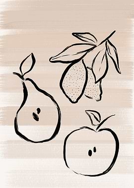 Fruits Pear Apple Lemon