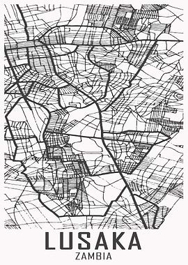Lusaka Zambia City Map