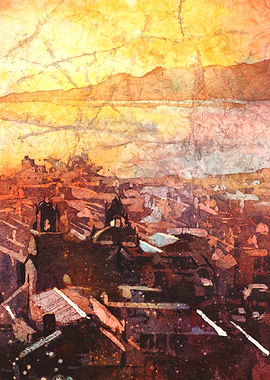 Lake Titicacaca Sunset Art