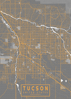 Tucson City Map Bauhaus