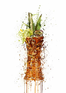 Tiki Glass Cocktail