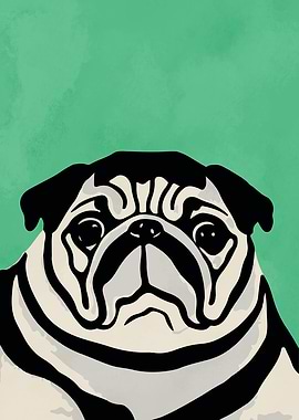 Old Pug Portrait