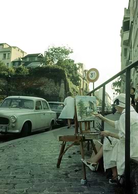 Vintage painter in Paris