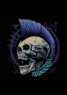 Scream punk skull head