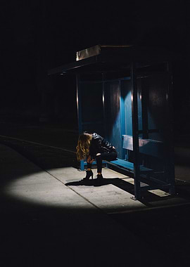 At the bus stop
