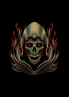 The grim reaper skull head