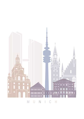 MUNICH SKYLINE POSTER