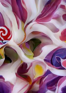 Abstract purple floral