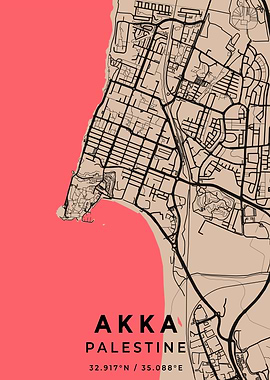 Premium Akka Palestine Map