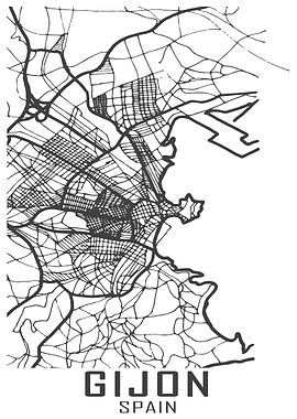 Gijon Spain City Map