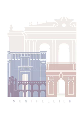 MONTPELLIER SKYLINE POSTER