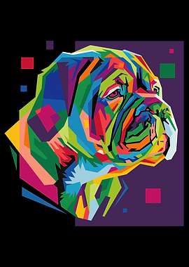 colorful dog head vector