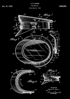 Uniform cap patent 1933