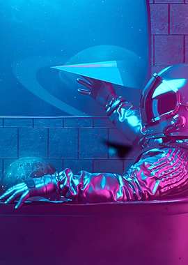 Astronaut Play Paper Plane