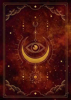 A crescent moon tarot card