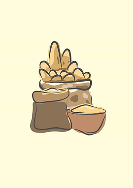 breads and white grain