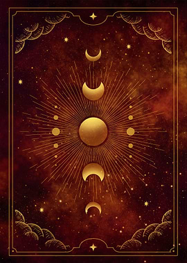 Moon phases in tarot card