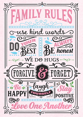 Family Rules Black Pink