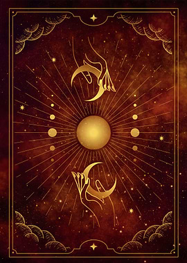 Magical hand moon card