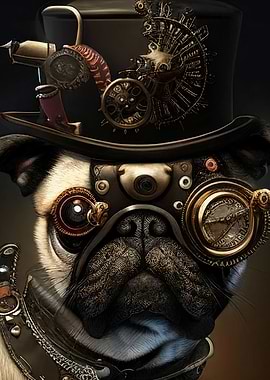 Steampunk Pug Dog