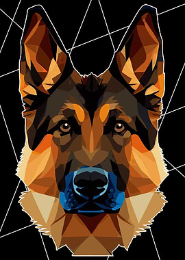Polygonal German Shepherd