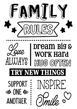 Family Rules White Black