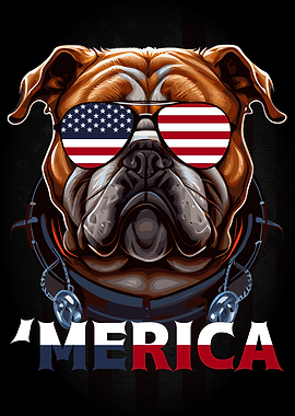Bulldog USA Flag Glasses