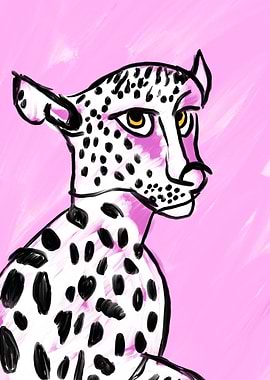 White Panther Painting