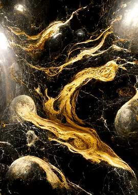 Marble Poster Black n Gold