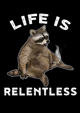 Funny Raccoon Relentless