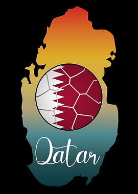 Qatar Land Map with Ball