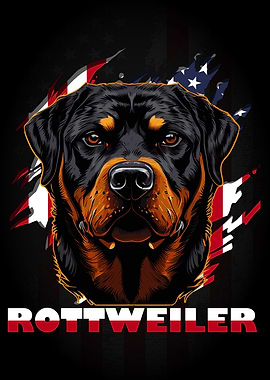 Patriotic Rottweiler USA