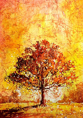 Tree in forest artwork