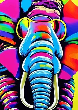 Groovy Elephant Portrait