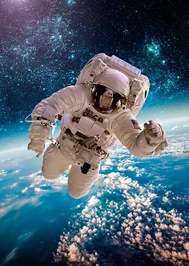 Astronaut Flying On Earth