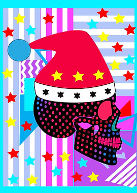 New Year Skull vector back