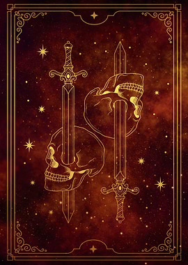 Sword through a skull