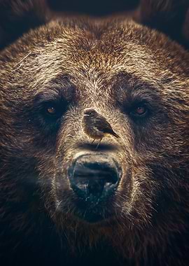 monster bear with bird