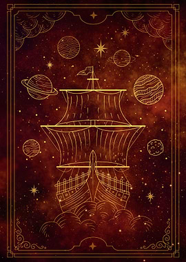 Vintage ship in Space