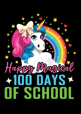 100th Day Unicorn Happy