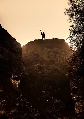 Soldier in the rocks