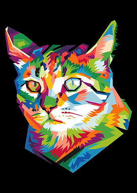 colorful funny cat vector